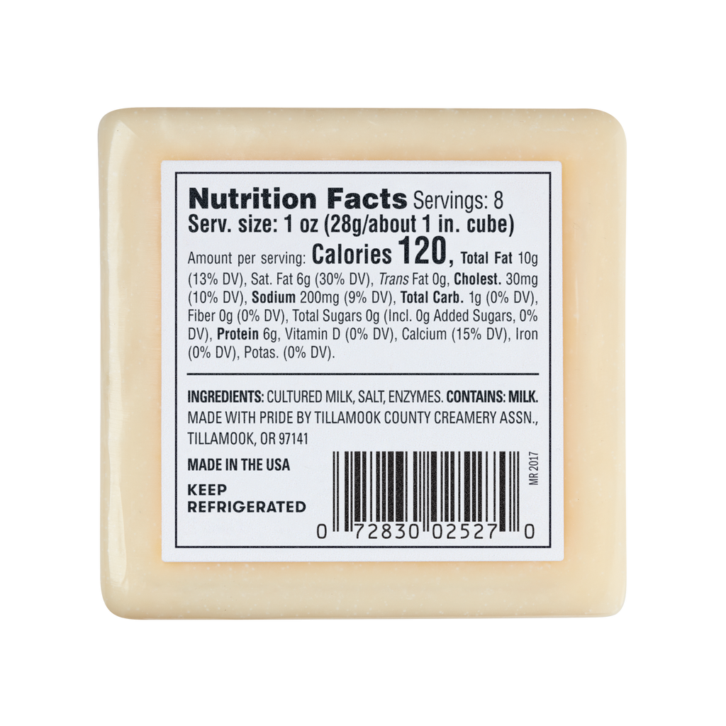 tillamook shop - maker's reserve 2017 extra sharp white cheddar cheese nutrition facts - 2022 2022